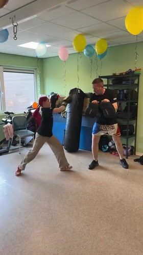 Kickboxing training session with children and adults in Noordwijk
