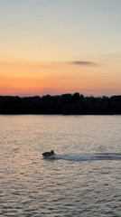 Sunset evening on the Danube at Ruse's waterfront