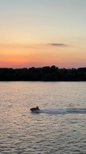 Sunset evening on the Danube at Ruse's waterfront