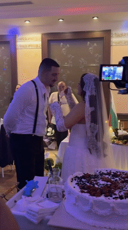 Wedding celebration with traditional ceremonies observed in Pomorie, Bulgaria