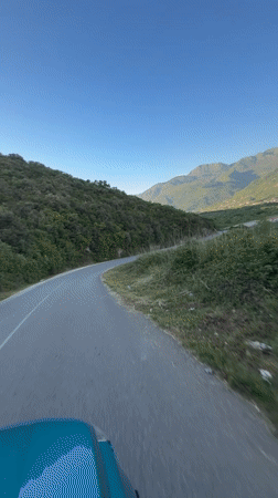 Scenic mountain drive recorded in Visnjeva, Montenegro