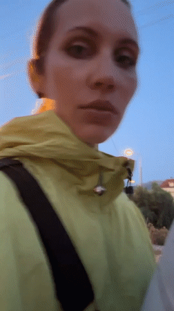 Woman films selfie video while riding moped in Fethiye