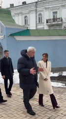 Military ceremony with rose presentation held in central Kyiv