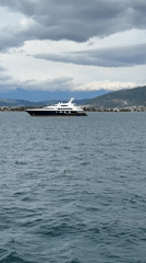 Yacht spotted off Fethiye coast under gray skies