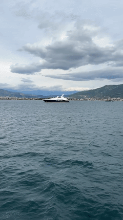 Yacht spotted off Fethiye coast under gray skies