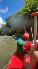 White water rafting adventure captured in Ubud, Indonesia