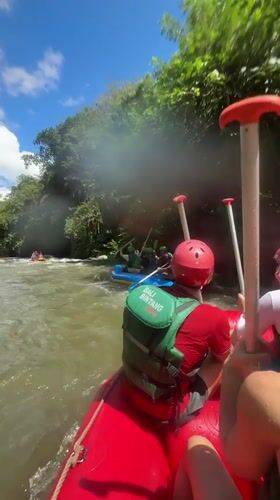 White water rafting adventure captured in Ubud, Indonesia