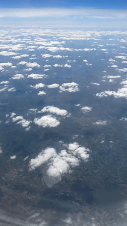 Aerial view captured from airplane over Serbian countryside