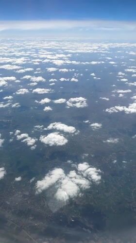 Aerial view captured from airplane over Serbian countryside