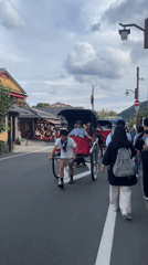 Rickshaws and kimonos at Kyoto's Arashiyama Bamboo Grove