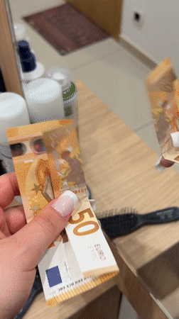 Person destroys fifty euro bill in Bulgarian home