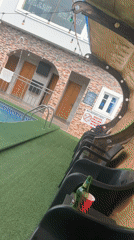 Hotel pool area documented in Asaba Nigeria daytime footage