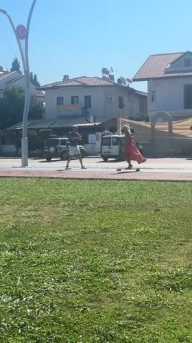 Early morning recreational activities captured along Fethiye waterfront promenade