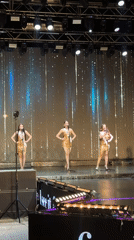 Beauty pageant contestants on stage in Kemer, Turkey