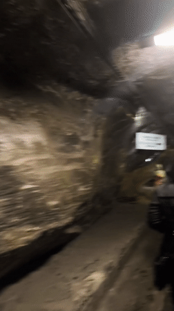 Tourists explore historic Wieliczka Salt Mine underground chambers and exhibits