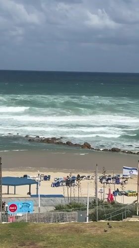 Strong winds hit Bat Yam beach, Israel