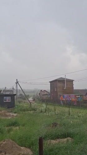 Rainy day art session captured in rural Russian village