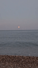 Full moon rise over the Mediterranean, Kemer beach