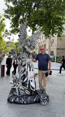 Tourist documents Barcelona city center walk, monuments and street life