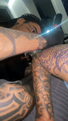 Tattoo session documented at Barcelona parlor Friday evening