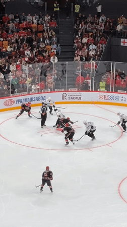 Live hockey at a packed Yekaterinburg arena