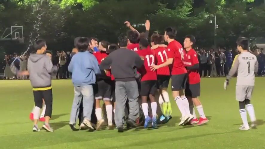 Nighttime soccer match documented by witnesses in Shanghai