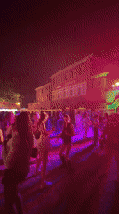 Night event outside the Seeburg venue in Kiel