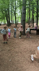Children's outdoor group activities documented in Montenegro forests