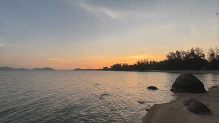 Sunset coastal scenes captured across Thai beaches