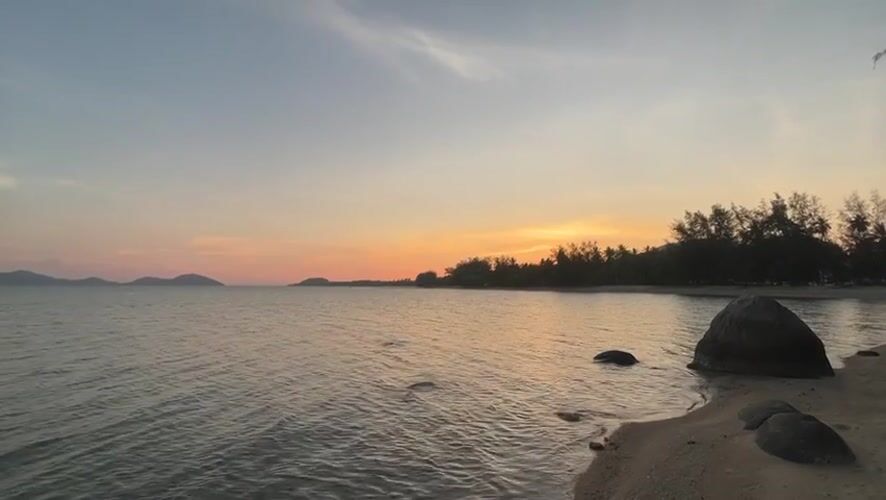 Sunset coastal scenes captured across Thai beaches