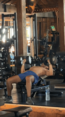 Late-night gym session documented in North Kuta, Indonesia