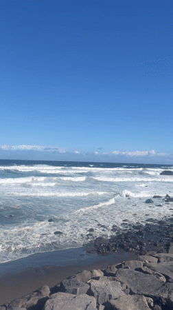 Sunny beach day observed in Ribeira Grande, Portugal