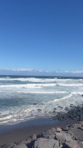 Sunny beach day observed in Ribeira Grande, Portugal