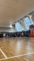 Indoor volleyball match held at Moscow gymnasium
