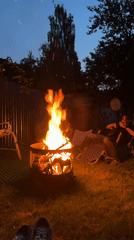 Moscow backyard birthday party features swimming, games, bonfire