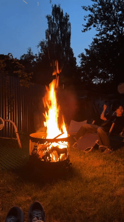 Moscow backyard birthday party features swimming, games, bonfire