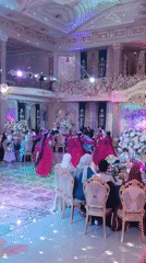 Traditional wedding celebration with synchronized dancers in Khujand