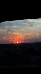 Sunset filmed from vehicle in Santa María de Enmedio