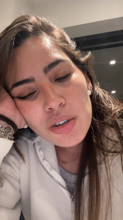 Woman filmed speaking to camera in Mexican town