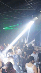 Sofia nightclub packed with dancers under laser light show