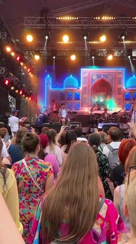 Outdoor folk concert with traditional dress, Saint Petersburg