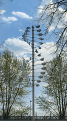 Kinetic wind sculpture documented in Votkinsk, Russia