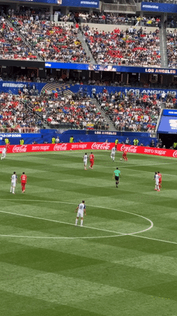 Packed stadium in Inglewood hosts red-and-white soccer match