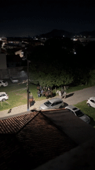 Night horseback riders gather in Florianópolis residential area