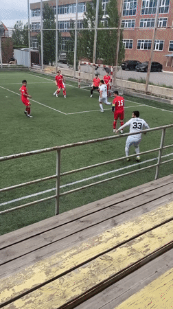 Soccer match observed on artificial turf in Astana