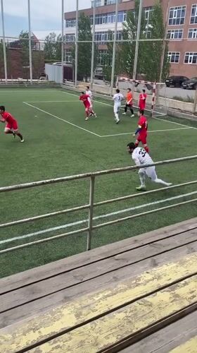 Soccer match observed on artificial turf in Astana
