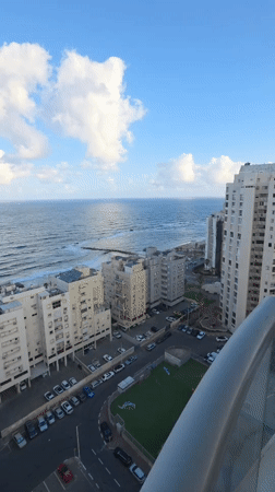 Early morning coastal view captured in Bat Yam, Israel