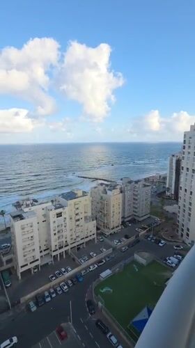 Early morning coastal view captured in Bat Yam, Israel