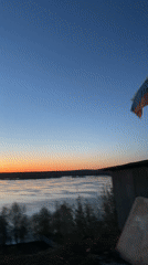 Sunset captured over water in Noviy, Russia