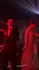 Live performance event with singers and dancers in Moscow